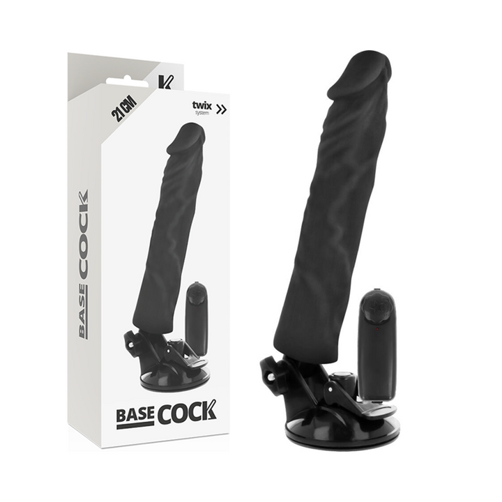Basecock Realistic Vibrator Remote Control, Flesh 21 CM -O- 4 CM — Skin TPE