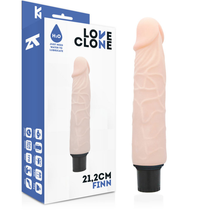 Loveclone Finn Self Lubrication Vibrator 21.2 CM -O- 3.8 CM — Skin TPR