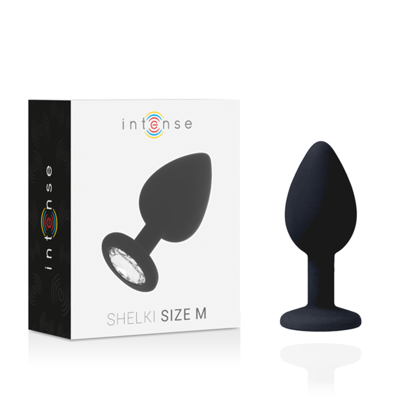 Intense Shelki M Anal Plug — Black silicone