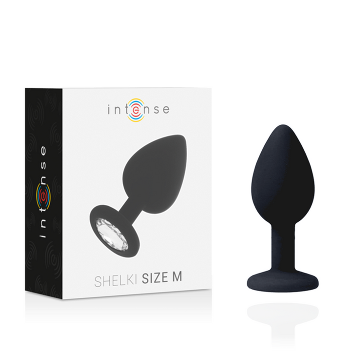 Intense Shelki M Anal Plug — Black silicone