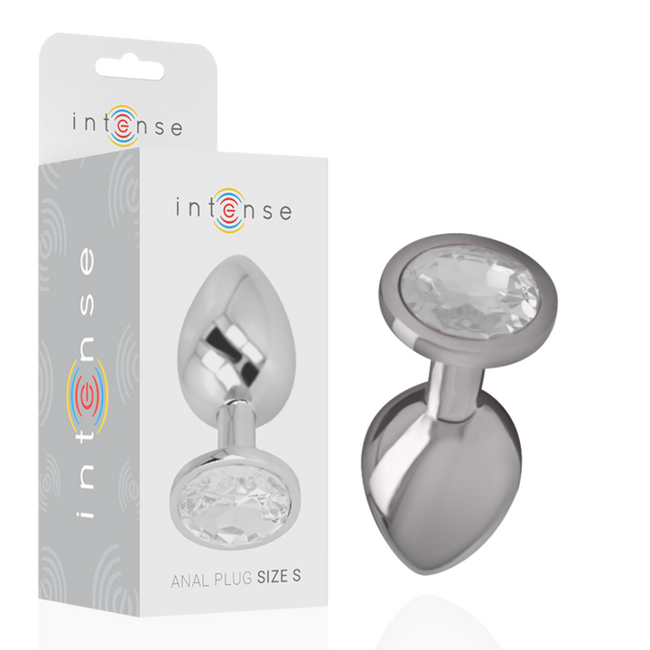 Intense Aluminum Metal Anal Plug With Silver Crystal Size S — Silver
