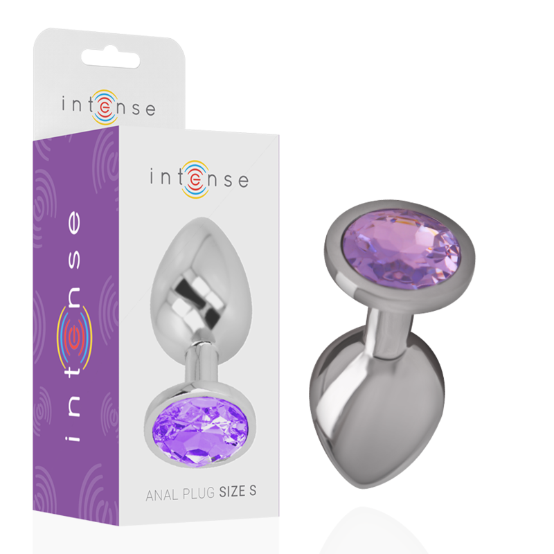 Intense Aluminum Metal - Anal Plug With Violet Crystal Size L