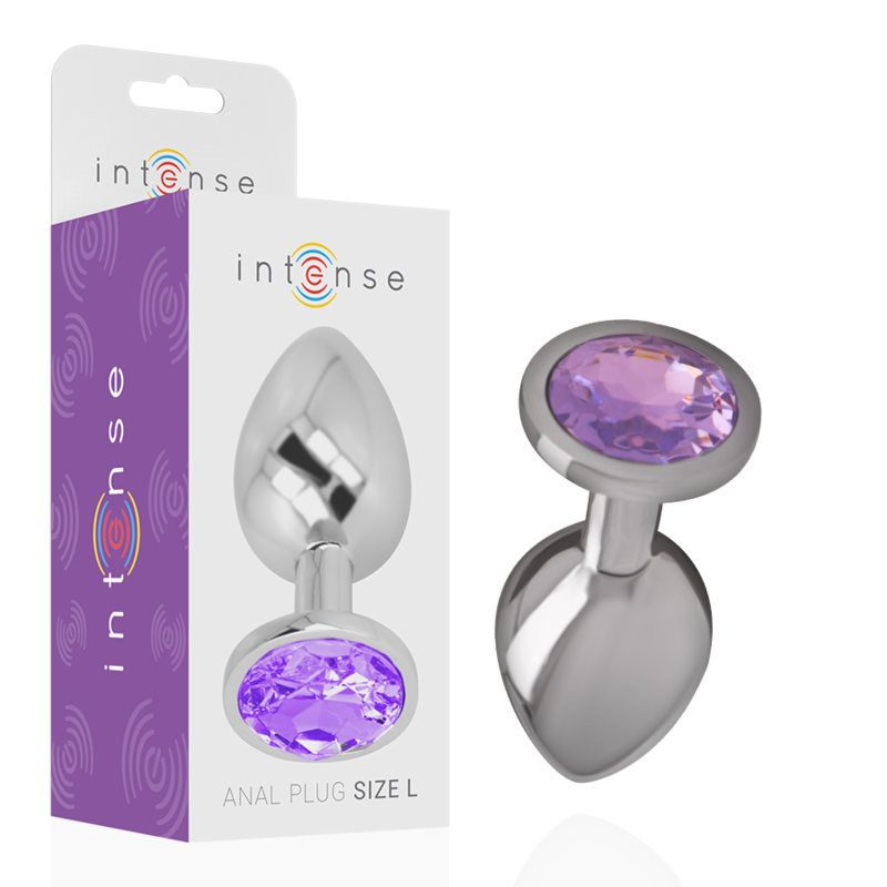 Intense Aluminum Metal - Anal Plug With Violet Crystal Size S