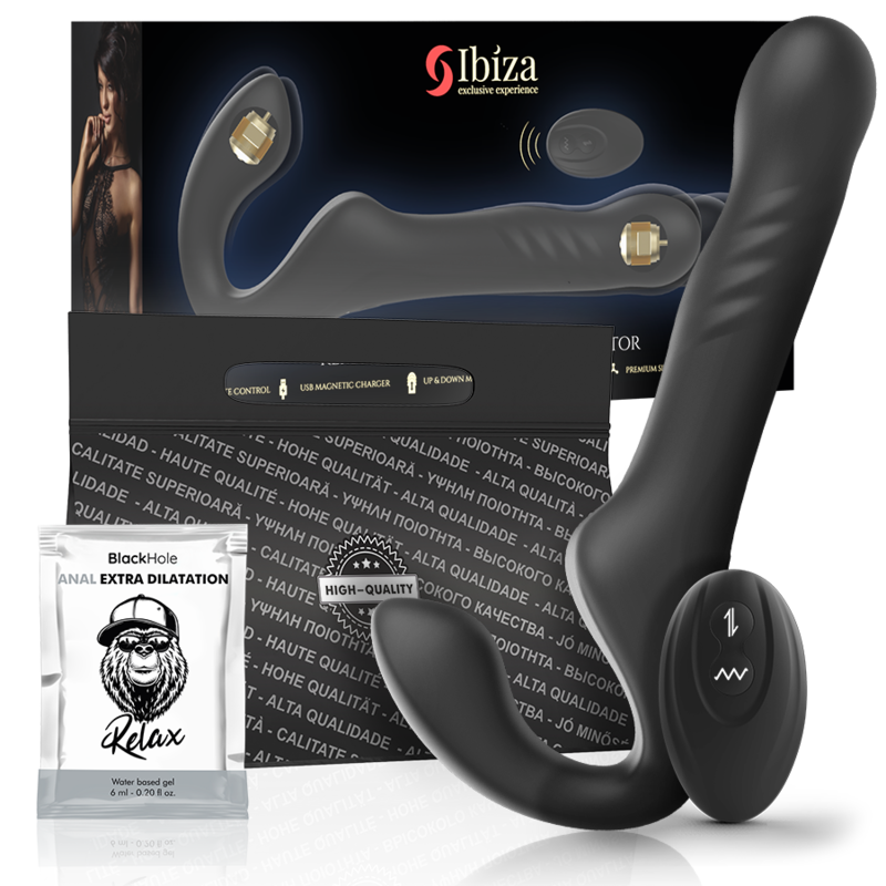 IBIZA - REMOTE CONTROL STRAPLESS VIBRATOR UP &amp; DOWN