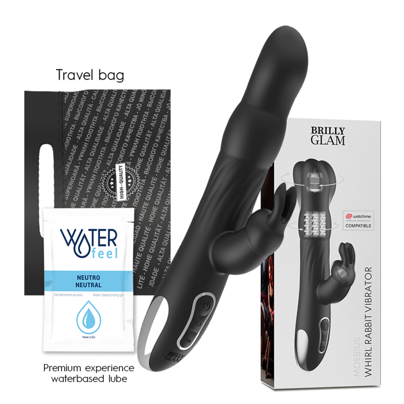 BRILLY GLAM - MOEBIUS RABBIT VIBRATOR &amp; ROTATOR + WATCHME REMOTE CONTROL