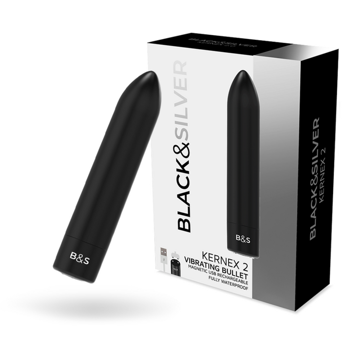 BLACK&amp;SILVER - Kernex 2 Black Vibrating Magnetic Bullet