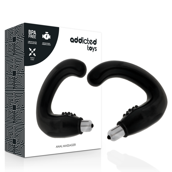 Addicted Toys Anal Massager Black — Black · TPR