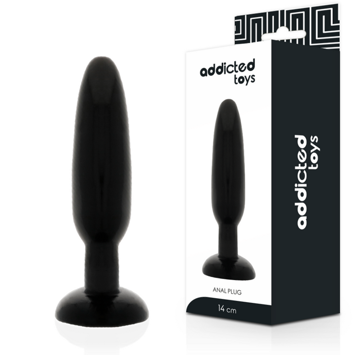 Addicted Toys Anal Plug 14 CM — Black · TPR