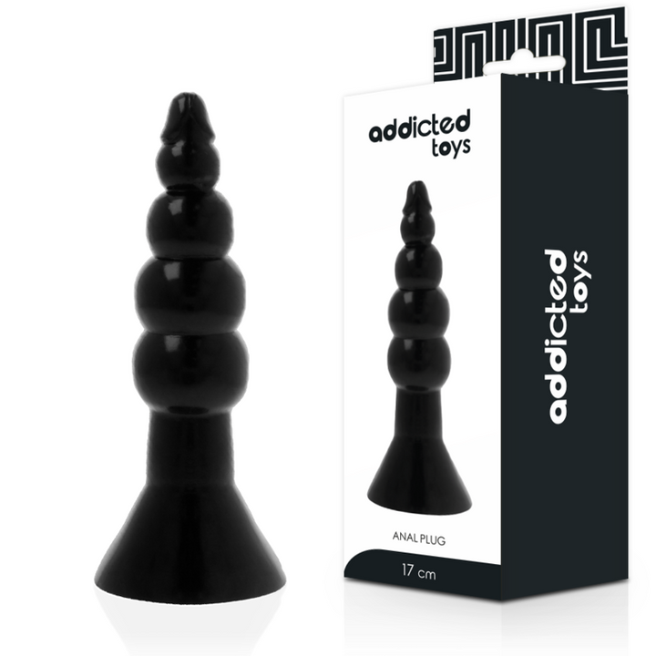 Addicted Toys Anal Plug 17 CM Black — Black · TPR