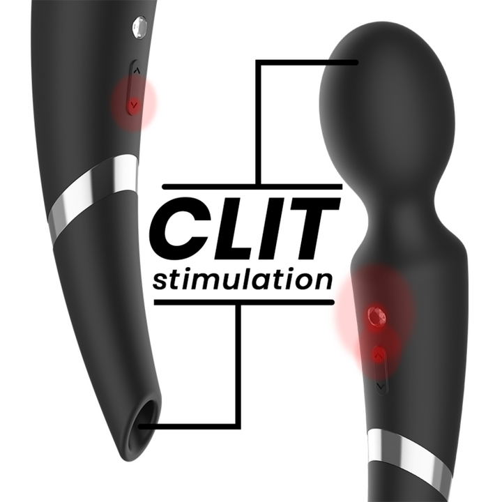 BLACK&amp;SILVER - BECK WAND AND SUCTION CUP 2 IN 1 SILICONE