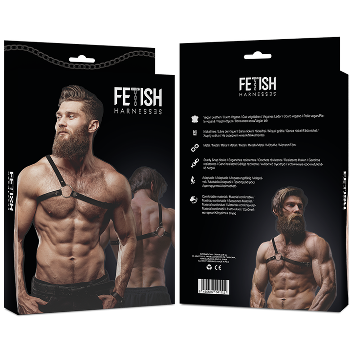 Fetish Submissive Attitude - Mens Crossed Shoulder Eco Leather