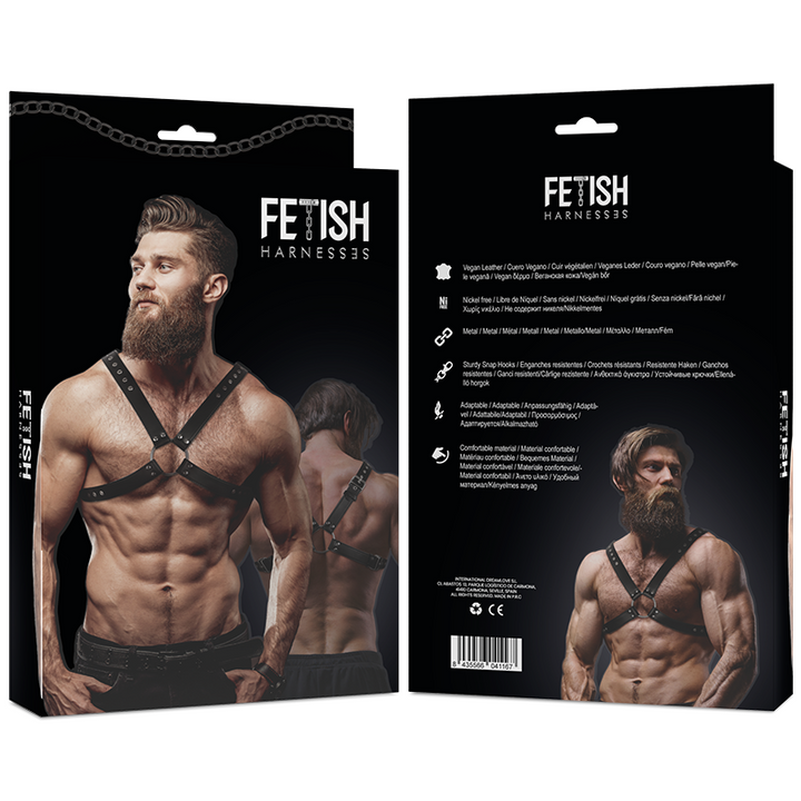 Fetish Submissive Attitude - Mens Cross Chest Eco-Leather