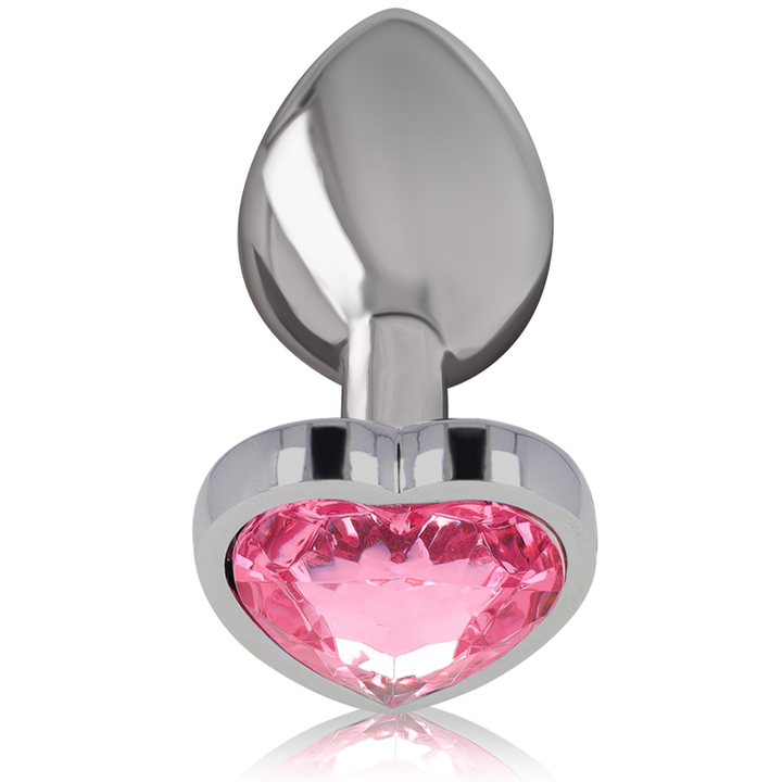 Intense Aluminum Metal Anal Plug Pink Heart Size L — Pink metal