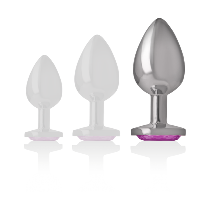 Intense Aluminum Metal Anal Plug Pink Heart Size L — Pink metal