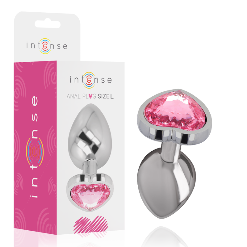 Intense Aluminum Metal - Anal Plug Pink Heart Size L