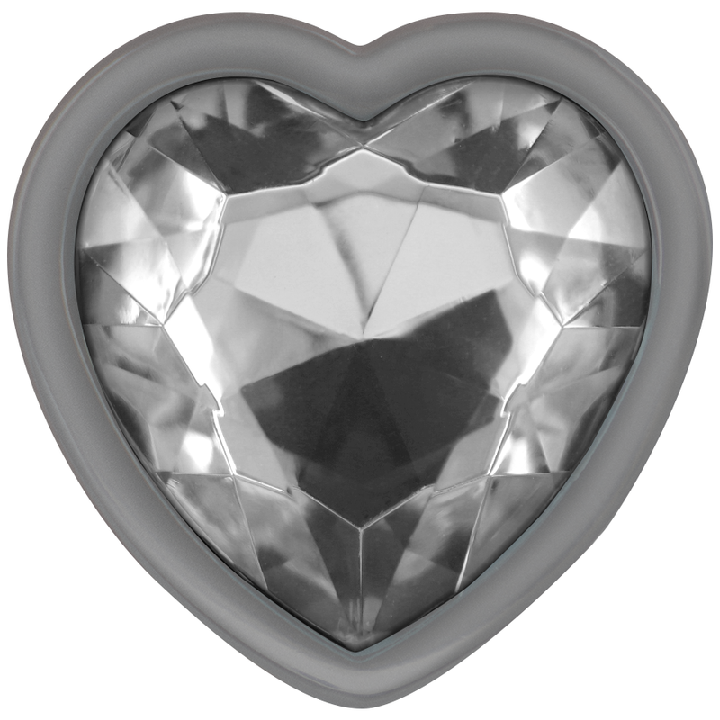 Intense White Heart Aluminum Metal Anal Plug Size S — silver metal
