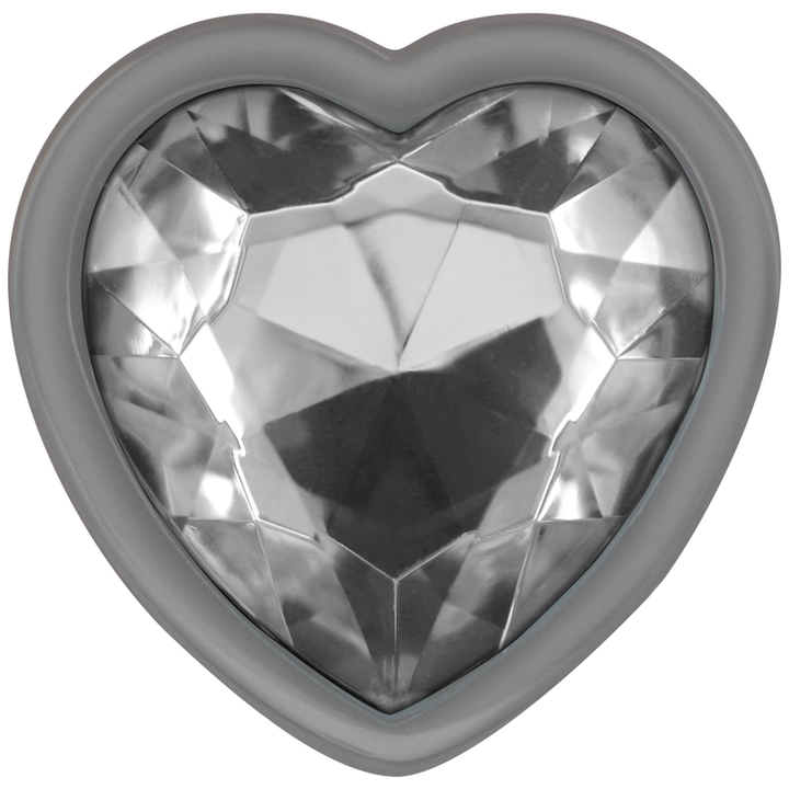 Intense White Heart Aluminum Metal Anal Plug Size S — silver metal