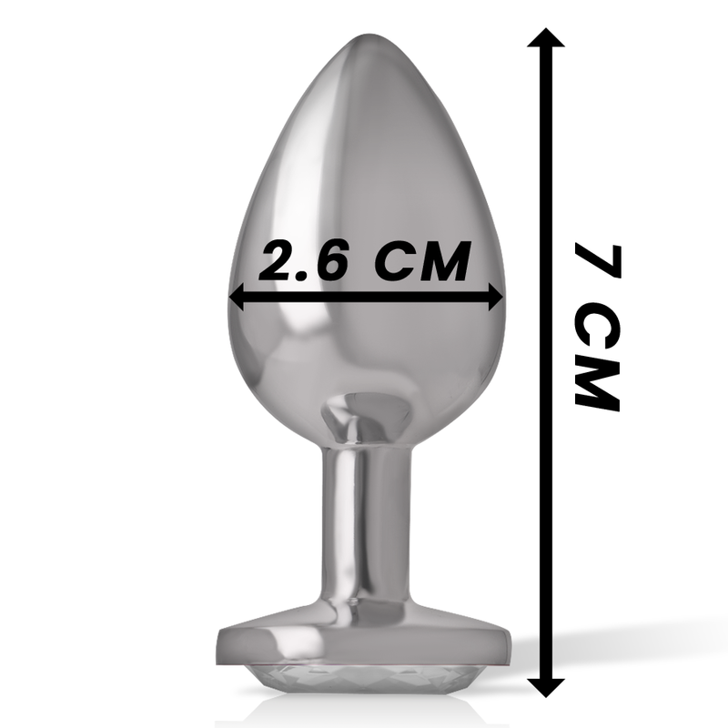 Intense White Heart Aluminum Metal Anal Plug Size S — silver metal