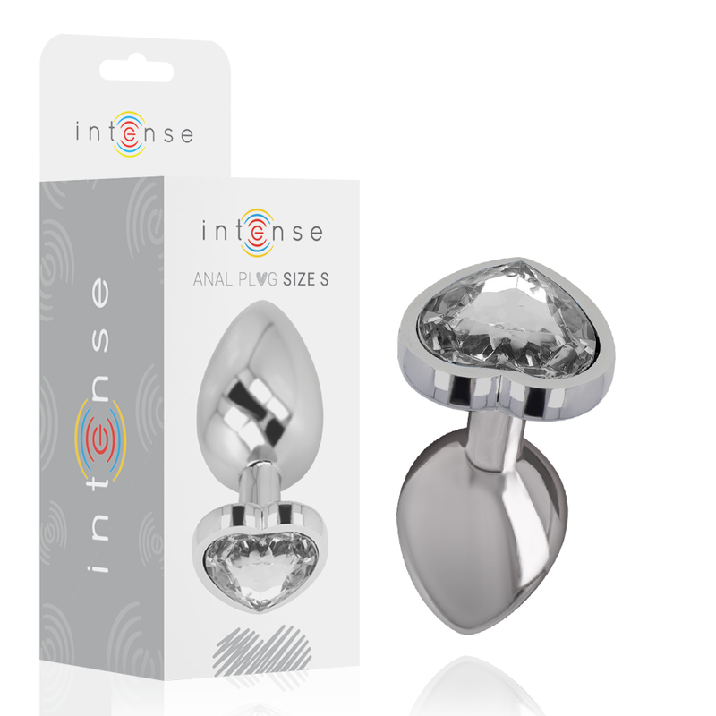 Intense White Heart - Aluminum Metal Anal Plug Size S