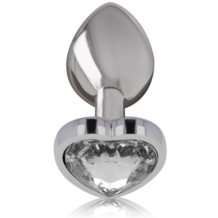 Intense Aluminum Metal Anal Plug White Heart Size M — White metal