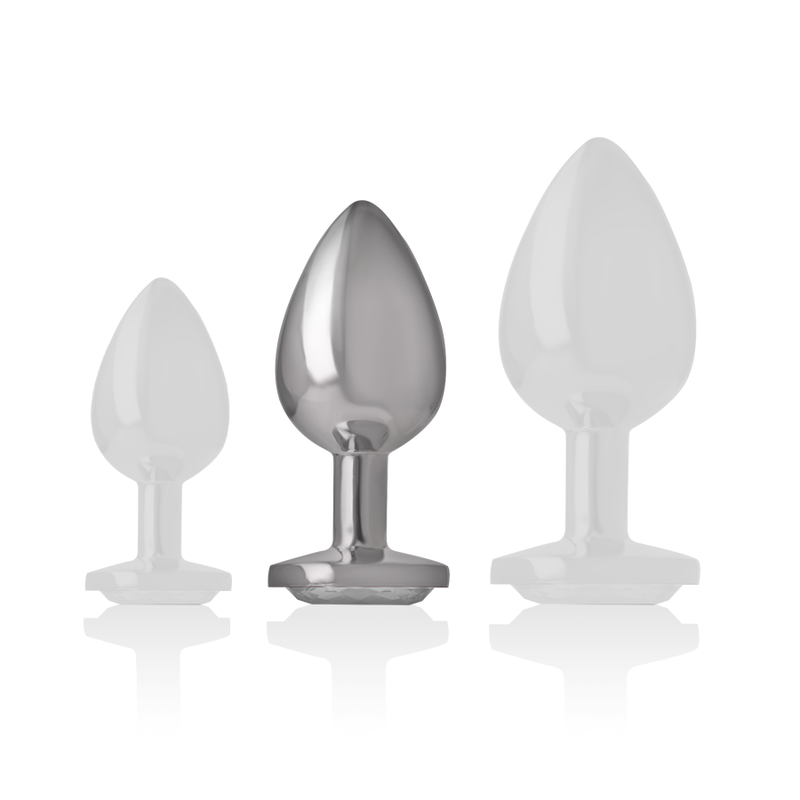 Intense Aluminum Metal Anal Plug White Heart Size M — White metal
