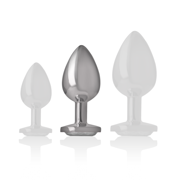 Intense Aluminum Metal Anal Plug White Heart Size M — White metal