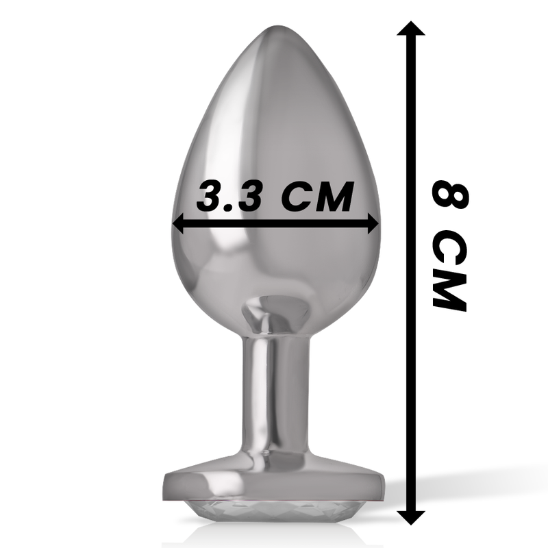 Intense Aluminum Metal Anal Plug White Heart Size M — White metal