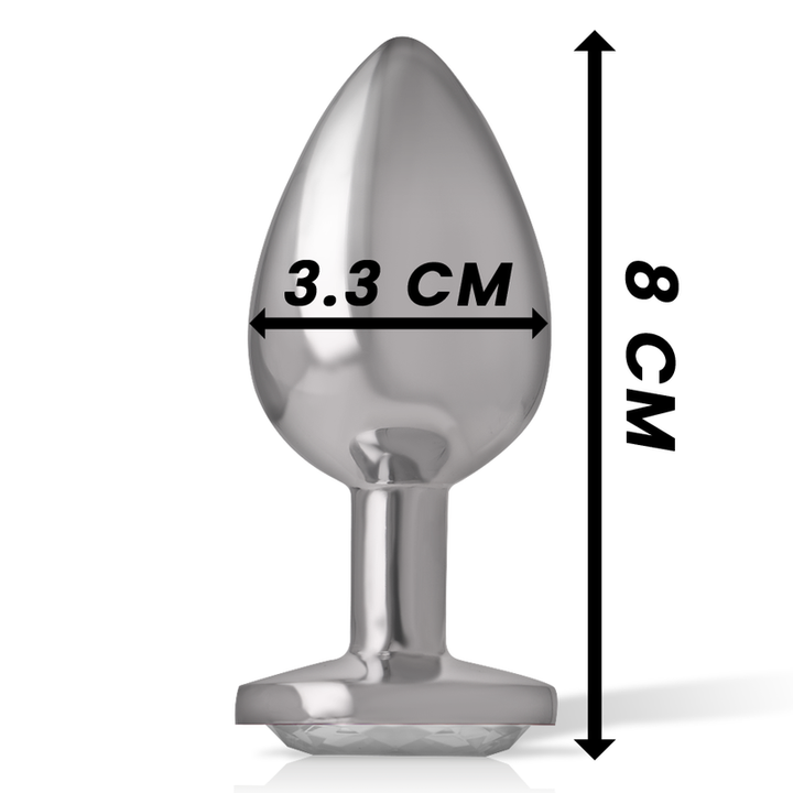 Intense Aluminum Metal Anal Plug White Heart Size M — White metal