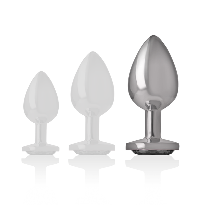 Intense Anal Plug Metal Aluminum White Heart Size L — White metal