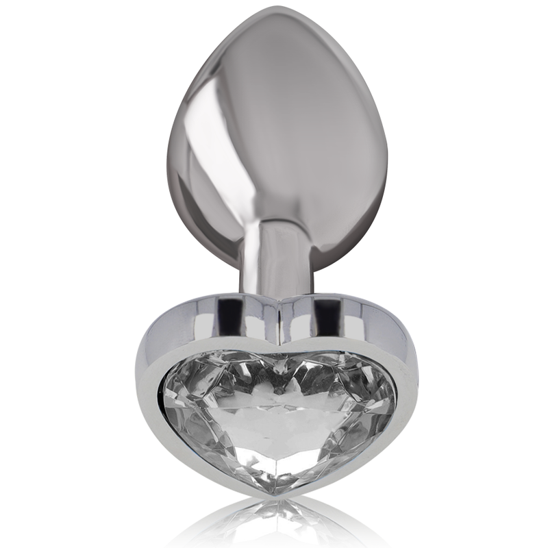 Intense Anal Plug Metal Aluminum White Heart Size L — White metal
