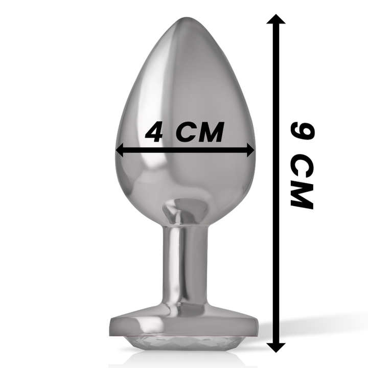 Intense Anal Plug Metal Aluminum White Heart Size L — White metal