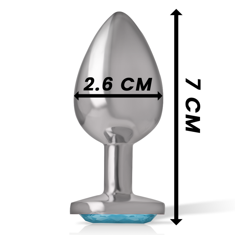 Intense Aluminum Metal Anal Plug Blue Heart Size S — blue metal