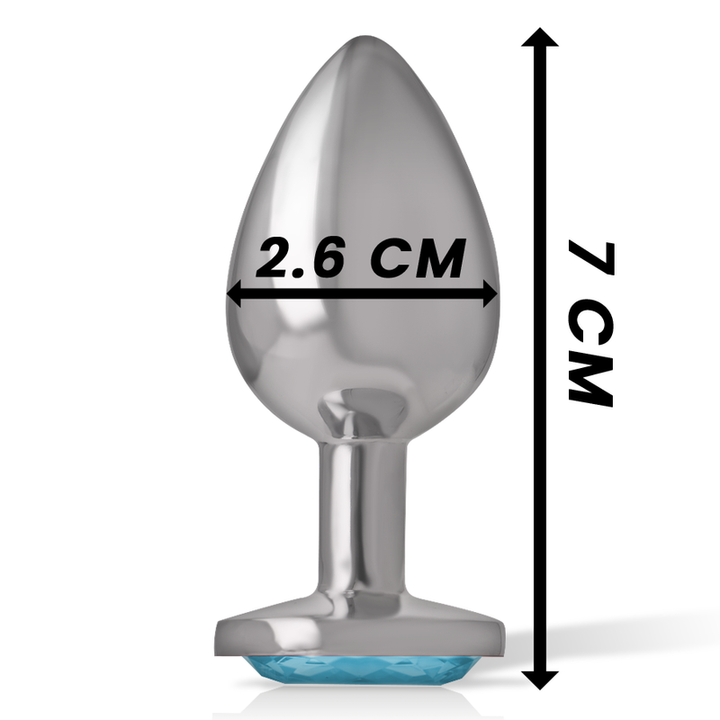 Intense Aluminum Metal Anal Plug Blue Heart Size S — blue metal