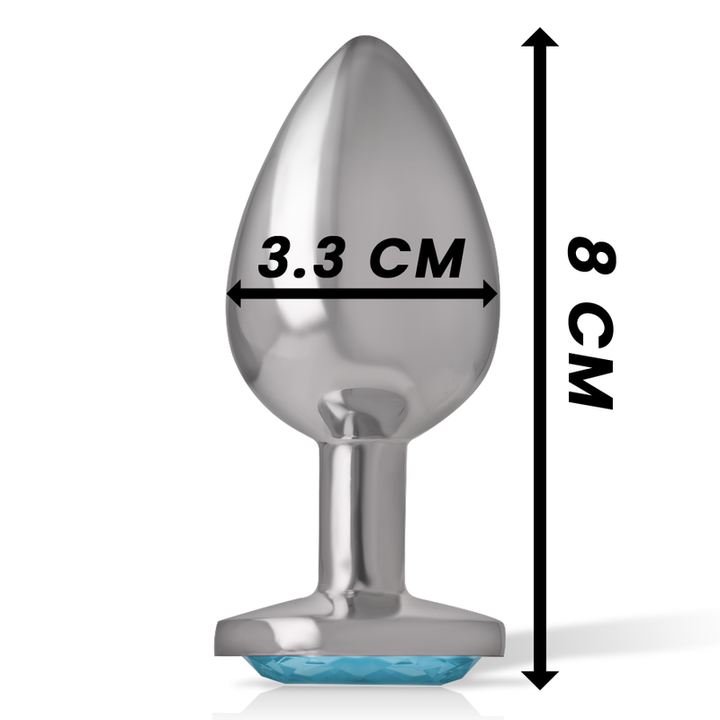 Intense Aluminum Metal Anal Plug Blue Heart Size M — blue metal