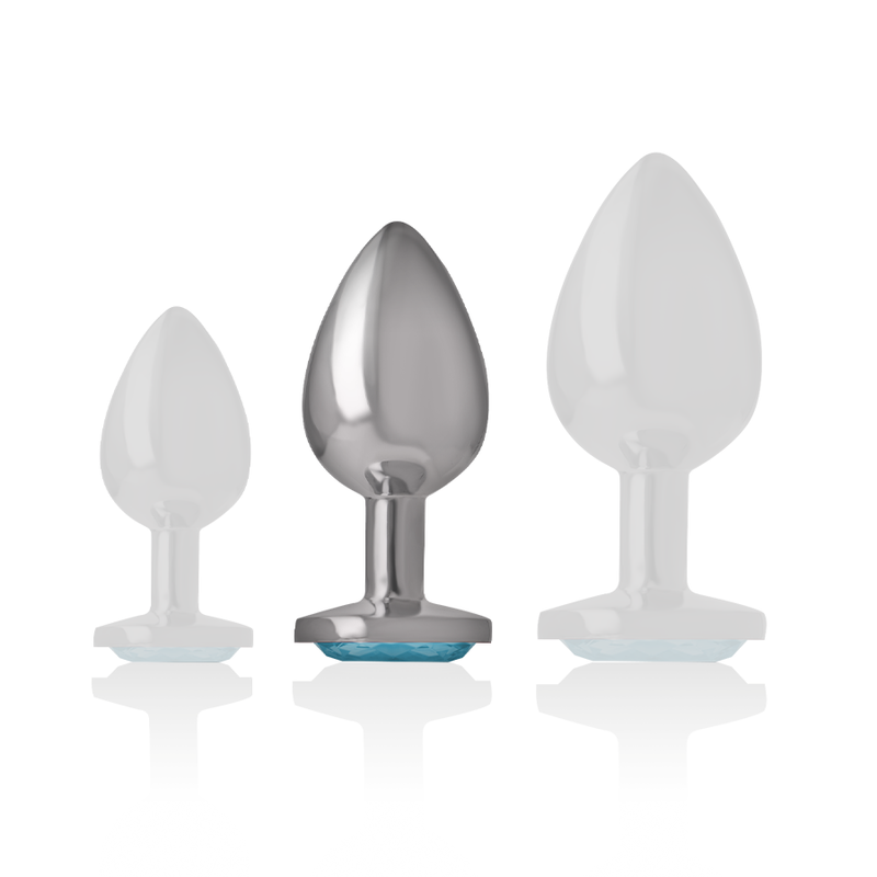Intense Aluminum Metal Anal Plug Blue Heart Size M — blue metal