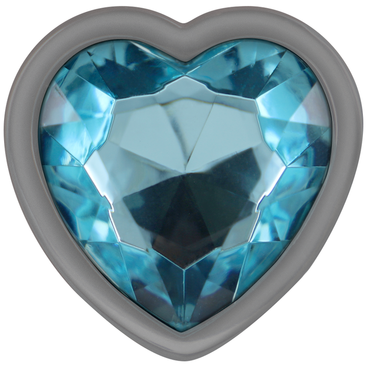 Intense Aluminum Metal Anal Plug Blue Heart Size M — blue metal