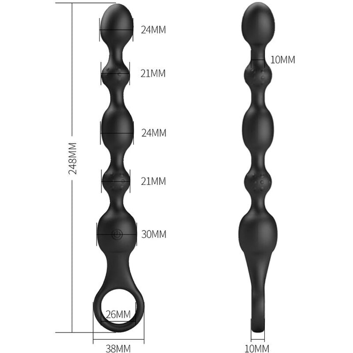 Van Anal Balls 10 Vibrations Rechargeable — Black