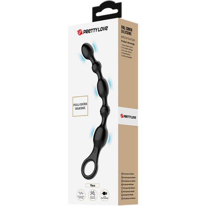 Van Anal Balls 10 Vibrations Rechargeable — Black