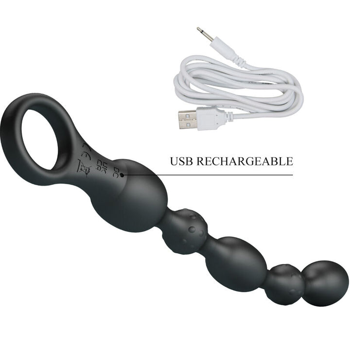 Van Anal Balls 10 Vibrations Rechargeable — Black