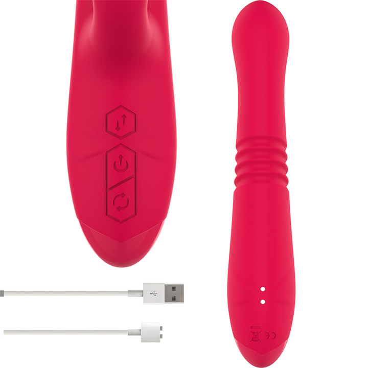 INTENSE - DUA MULTIFUNCTION RECHARGEABLE UP &amp; DOWN VIBRATOR WITH RED TONGUE