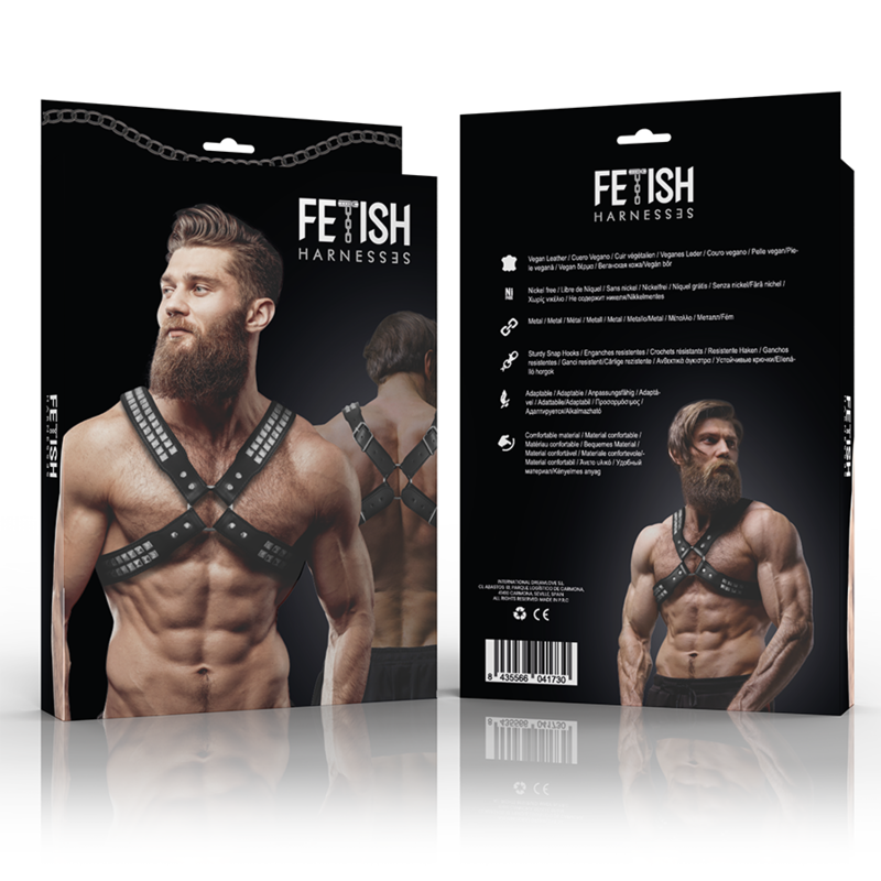 Fetish Submissive Attitude - Mens Crossed Chest Eco-Leather