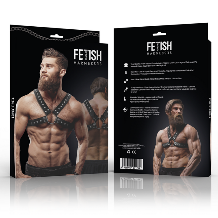 Fetish Submissive Attitude - Mens Cross-Over Eco-Leather Chest