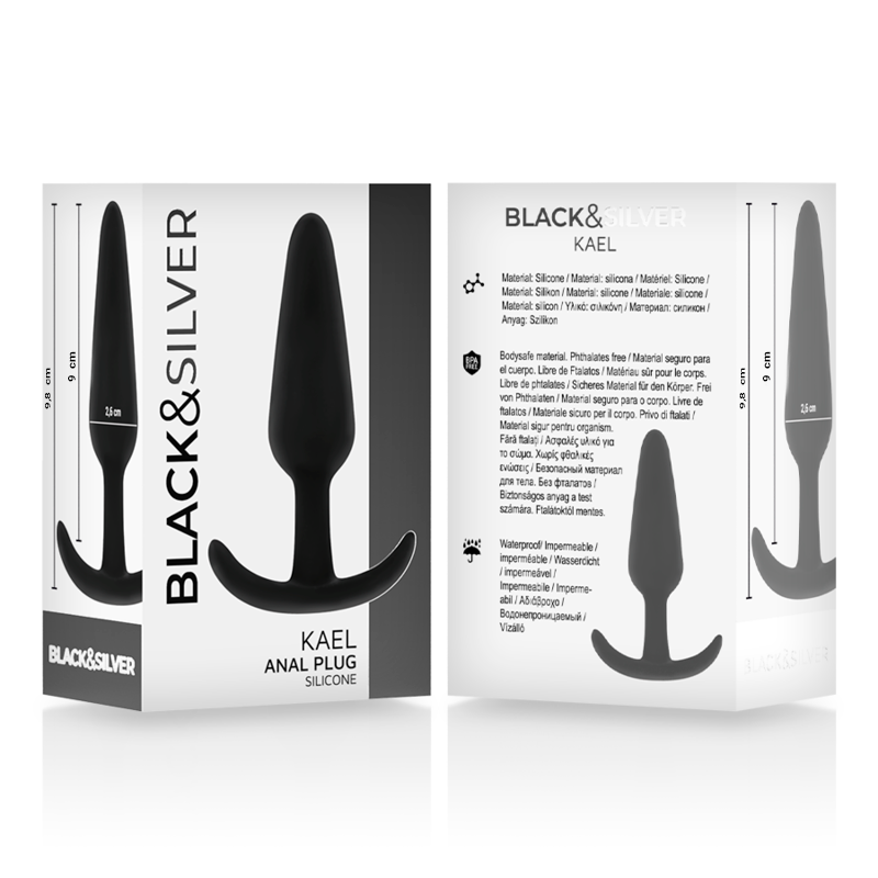Black&amp;Silver Kael Anal Plug — Black silicone