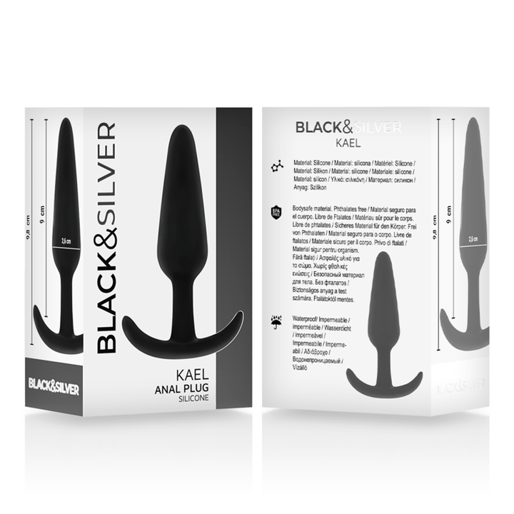 Black&amp;Silver Kael Anal Plug — Black silicone