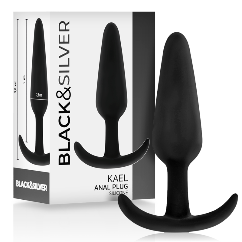BLACK&SILVER - Kael Silicone Anal Plug With Medium Handle