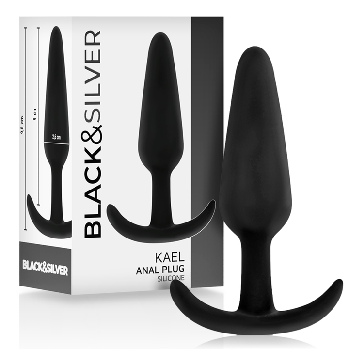 Black&amp;Silver Kael Anal Plug — Black silicone