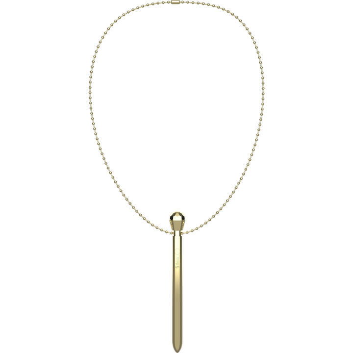 IBIZA - CLIT POCKET STIMULATOR NECKLACE USB CHARGER 12 VIBRATION MODES GOLDEN 12,2 X 1,5