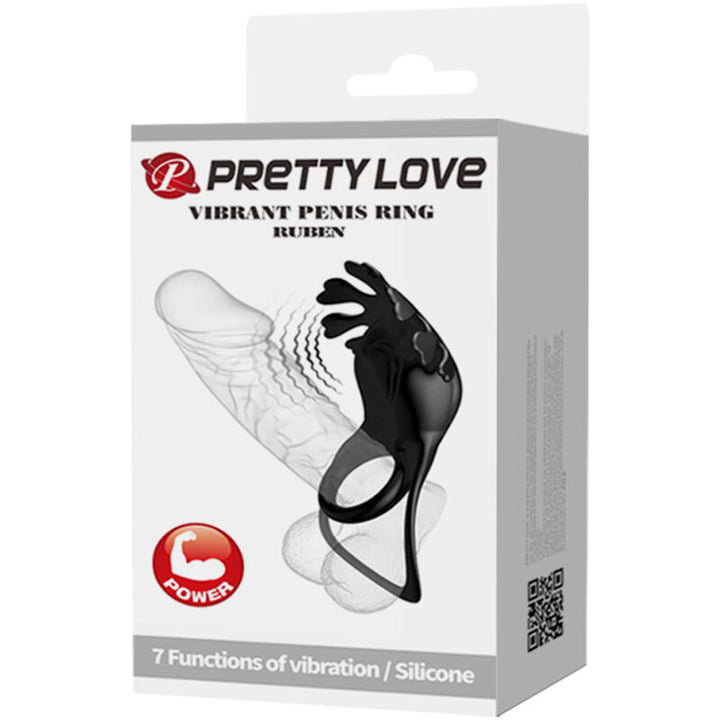 Pretty Love Ruben - Vibrator Ring 7 Vibrations Black Silicone