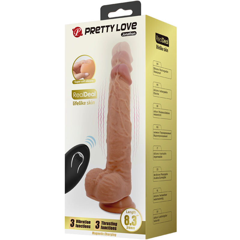 Pretty Love Jonathan Silicone Dildo — Brown