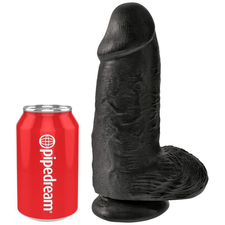 King Cock Chubby Realistic Penis 23 CM Black — Black, PVC